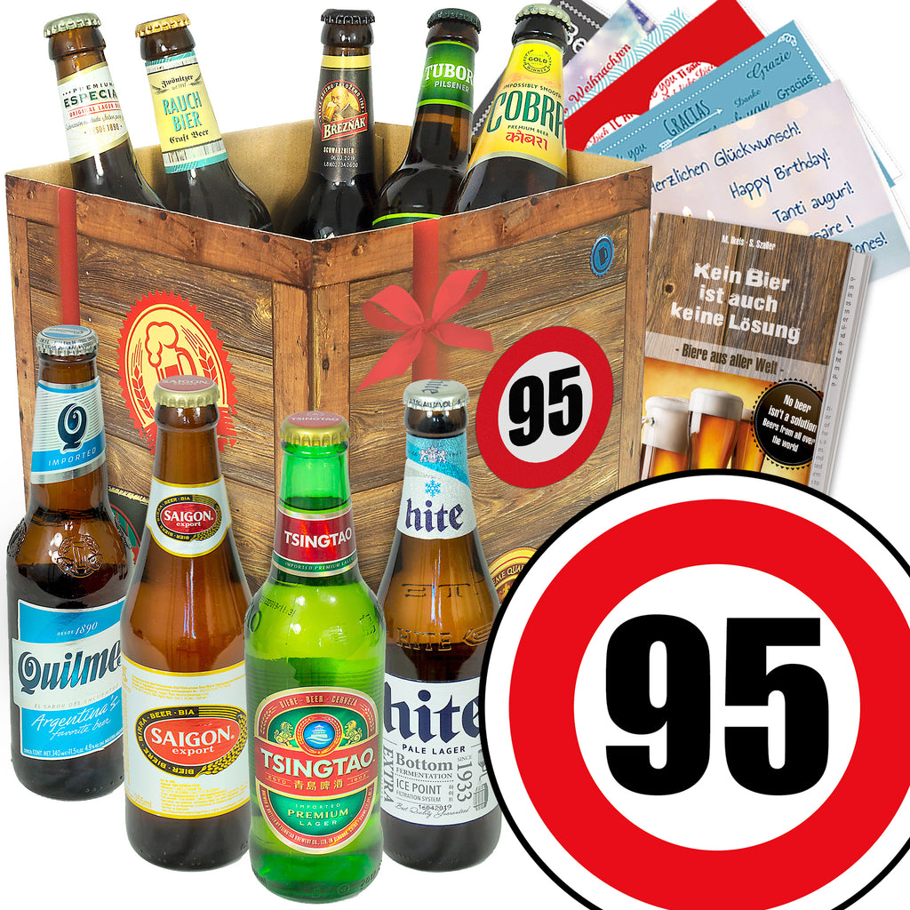 Zahl 95 | 9x Bier International | Geschenkbox