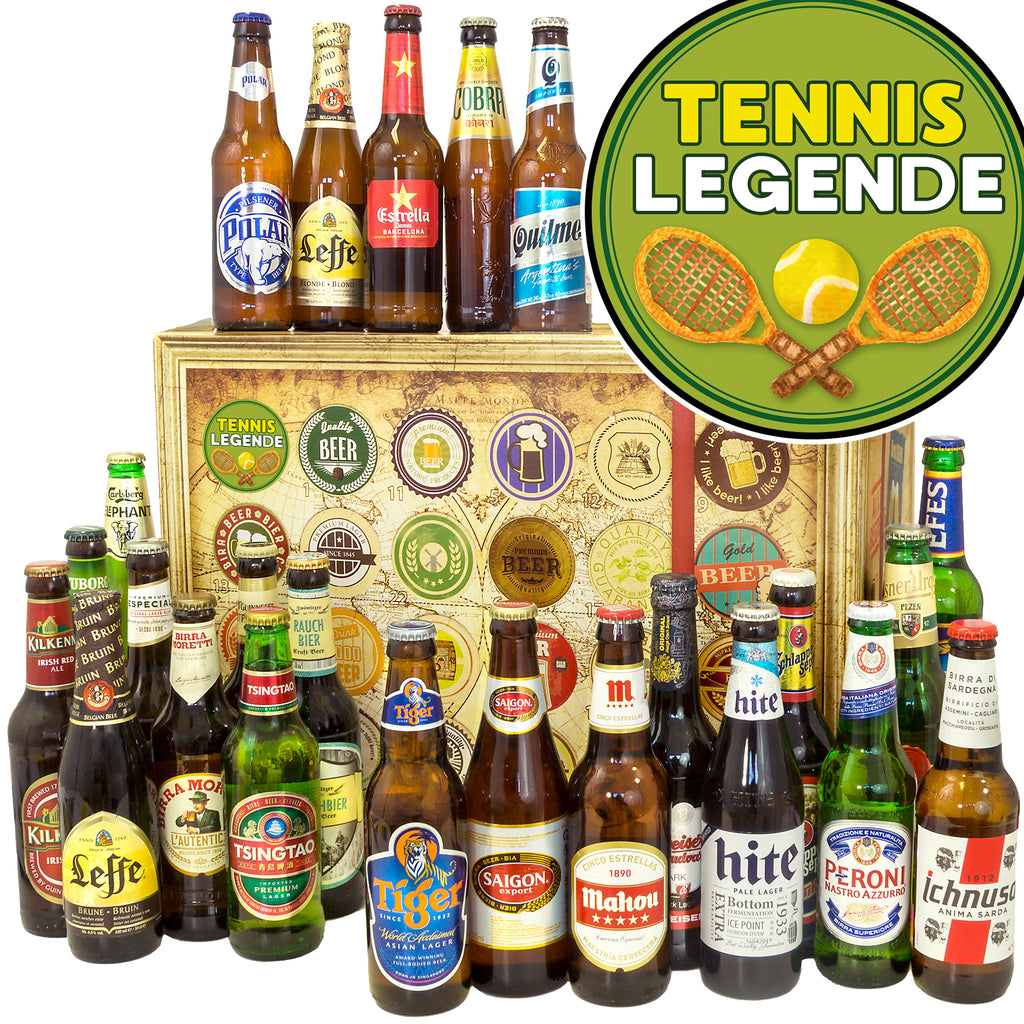 Tennislegende | 24x Bierweltreise | Geschenkkorb