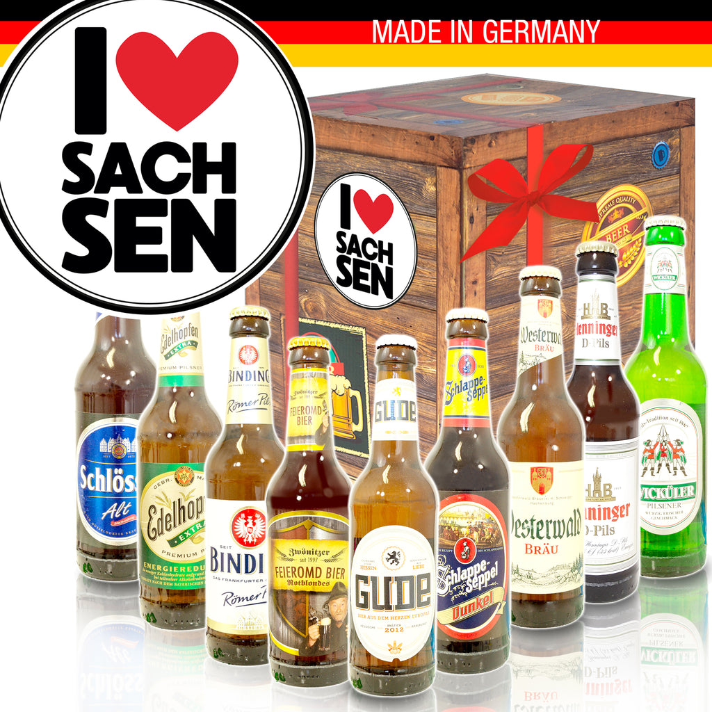 I Love Sachsen | 9 Spezialitäten Biere aus Deutschland | Geschenk Box