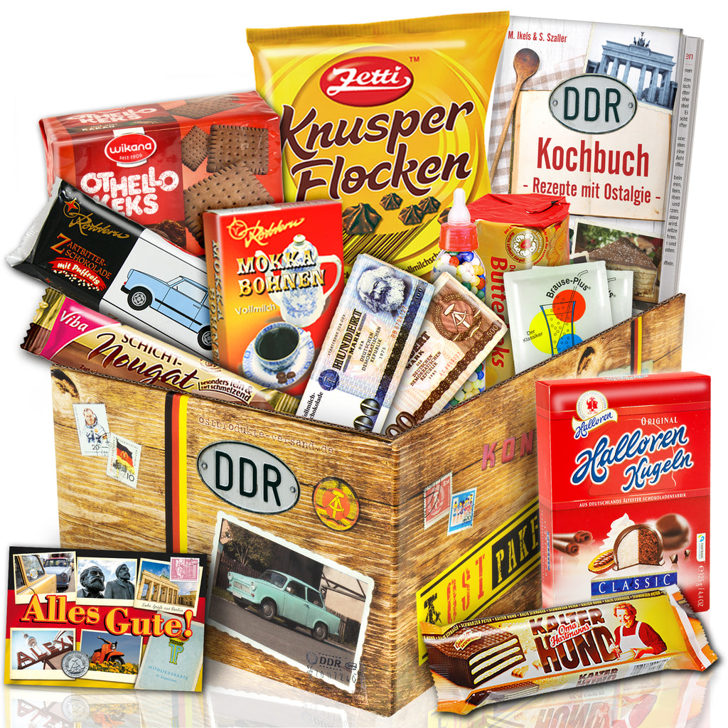 Geschenkset Ostpaket "DDR SÜSSIGKEITEN BOX L" - monatsgeschenke.de