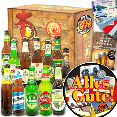 Alles Gute | 12 Spezialitäten Bier Deutschland und Welt | Geschenk Box