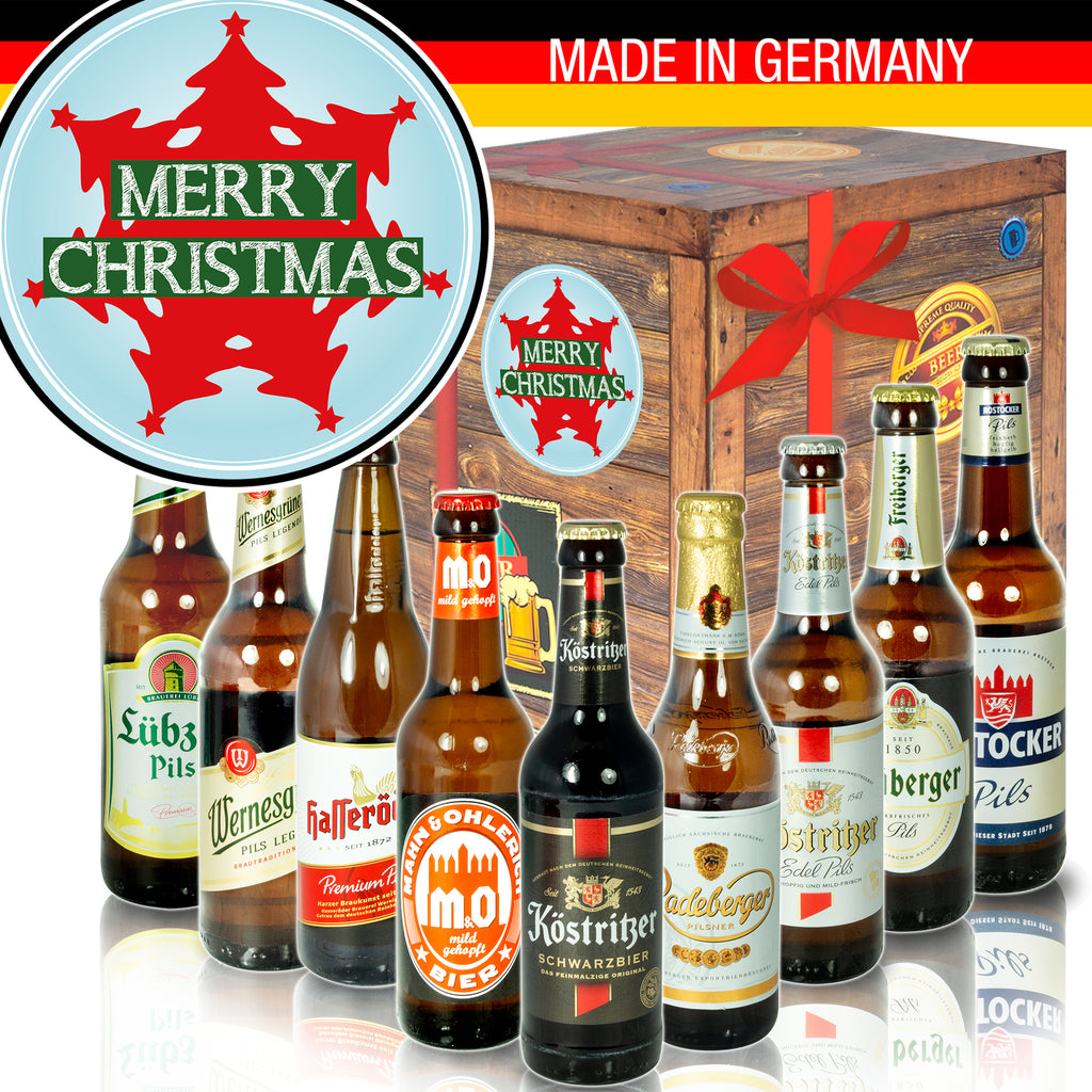 Frohe Weihnachten Baum | 9x Biere aus Ostdeutschland | Geschenkpaket