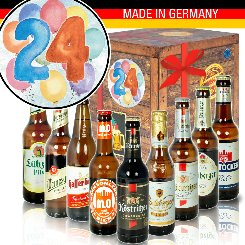 Geburtstag 24 | 9 Flaschen Ostdeutsche Biere | Probierpaket