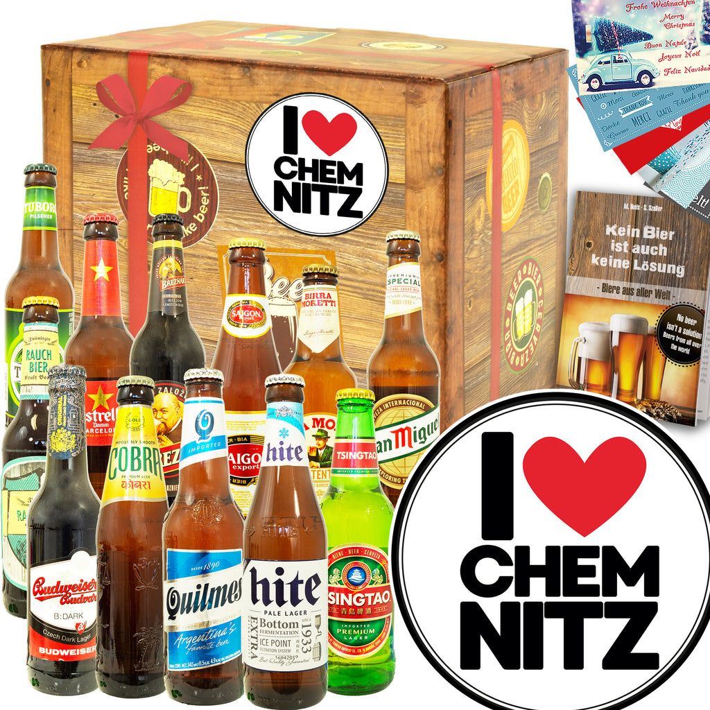 I love Chemnitz | 12 Flaschen Biere der Welt | Geschenkset