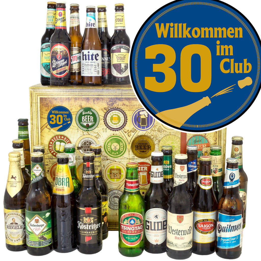 Wilkommen im Club 30 | 24 Flaschen Bier Deutschland und Welt | Box