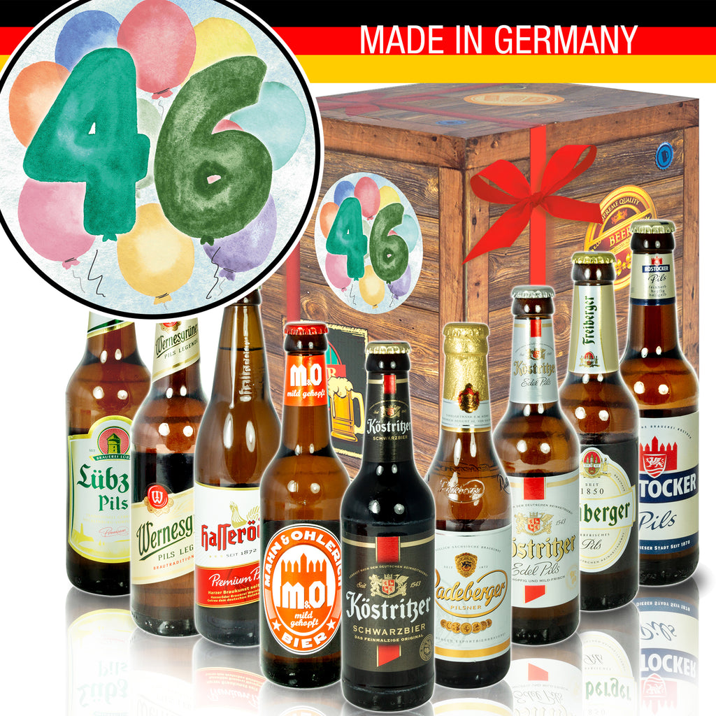 Geburtstag 46 | 9 Flaschen Biere aus Ostdeutschland | Bierpaket