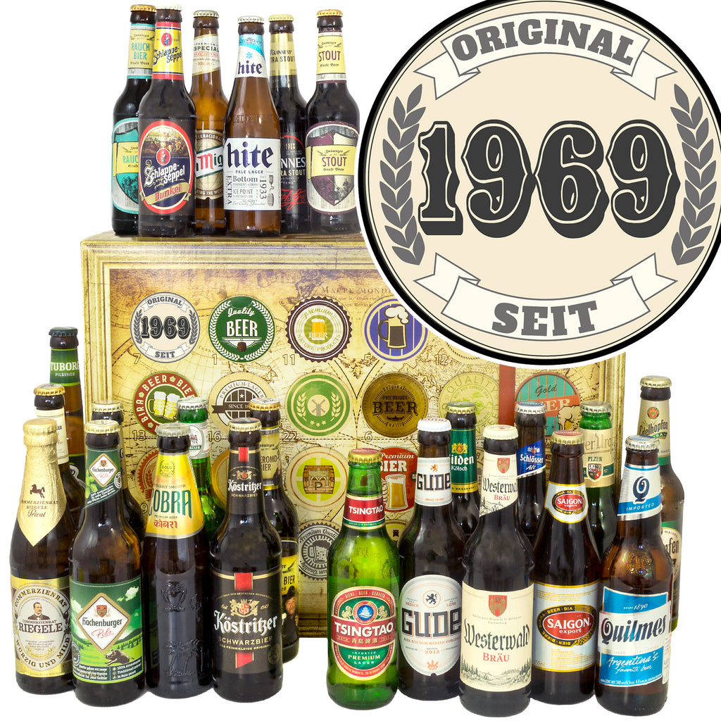 Original seit 1969 | 24x Bier Biere Welt und Deutschland | Geschenk Set