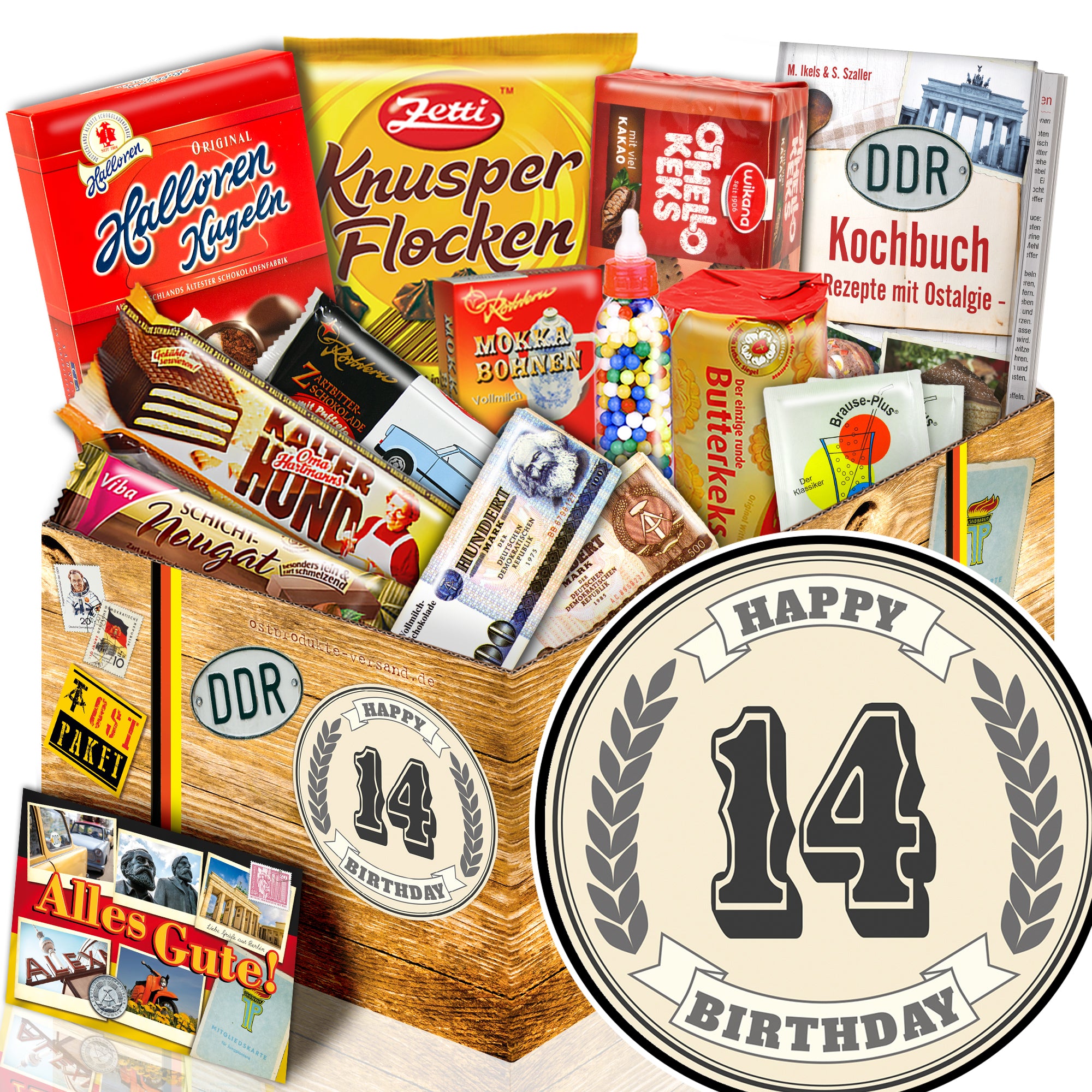 14 Zahl - Süßigkeiten Set DDR L - monatsgeschenke.de