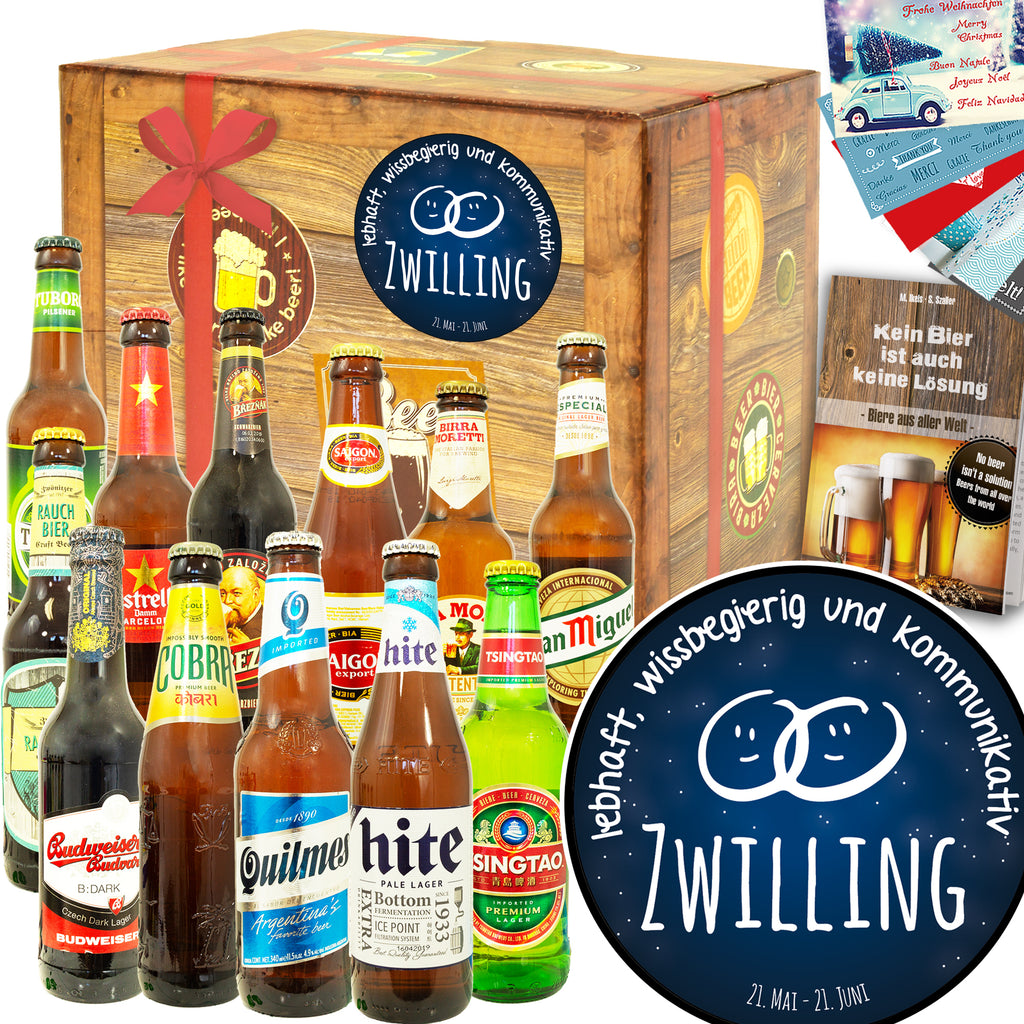 Sternzeichen Zwilling | 12 Flaschen Biere aus aller Welt | Bierverkostung