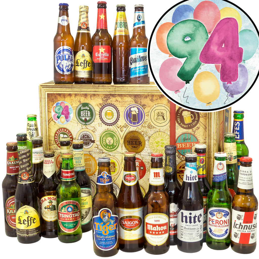 Geburtstag 94 | 24 Flaschen Bier International | Bierbox