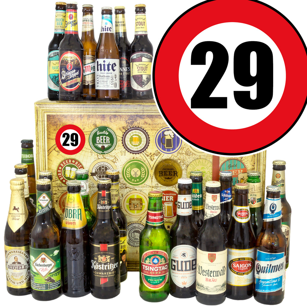 Zahl 29 | 24x Bier International und Deutschland | Bierpaket