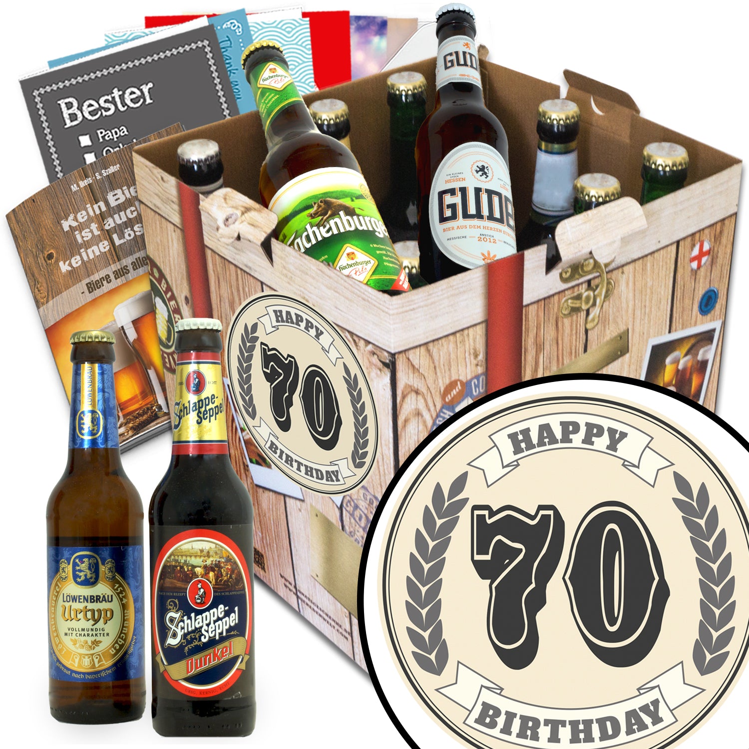 Geburtstag 70 | 9x Bier Bier Deutschlandreise | Geschenkkorb