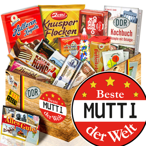 Beste Mutti der Welt - Süßigkeiten Set DDR L - monatsgeschenke.de