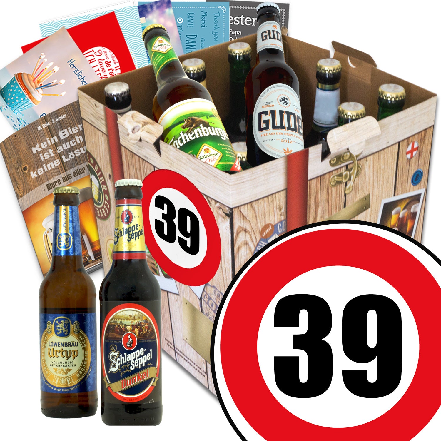 Zahl 39 | 9x Deutsche Biere | Geschenkkorb