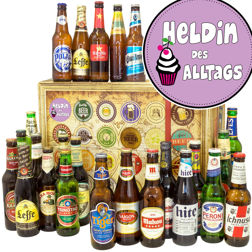 Heldin des Alltags | 24 Biersorten Biere aus aller Welt | Bier Geschenk