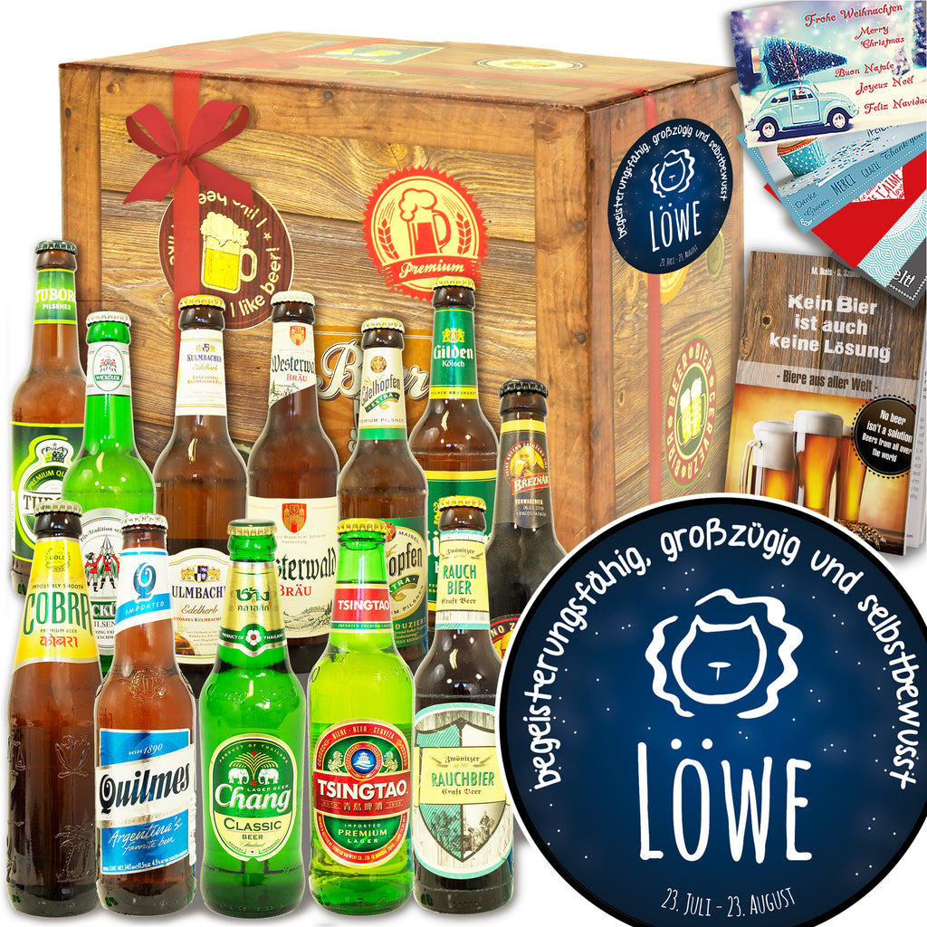 Sternzeichen Löwe | 12 Biersorten Biere Welt und Deutschland | Bierpaket