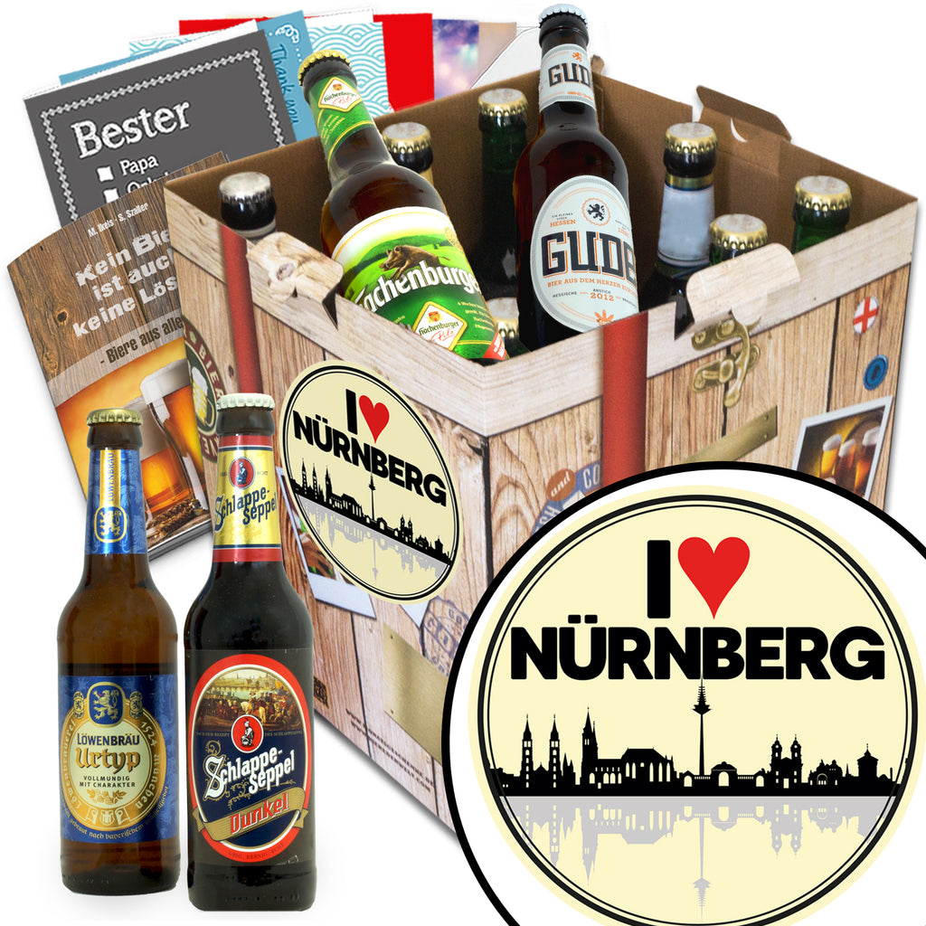 I love Nürnberg | 9 Biersorten Biere Deutschland | Geschenkbox