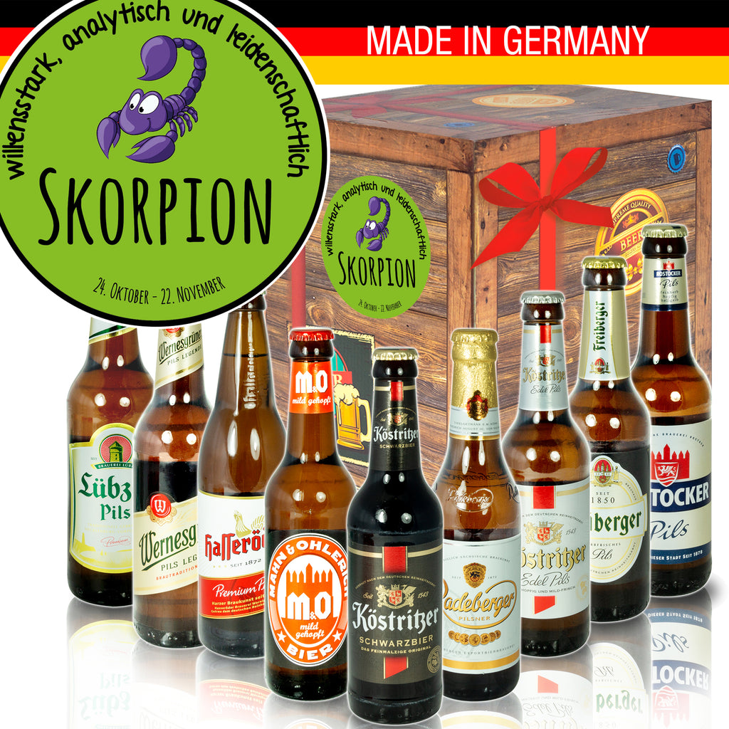 Sternzeichen Skorpion | 9x Bier Ostdeutsche Biere | Biergeschenk