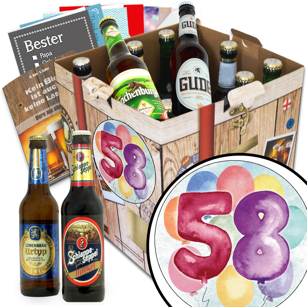 Geburtstag 58 | 9x Biere Deutschland | Geschenkbox