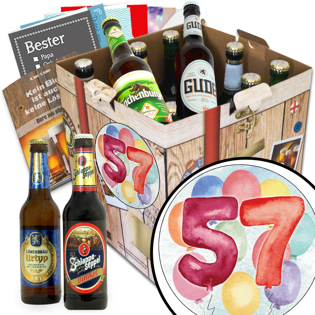 Geburtstag 57 | 9 Flaschen Bier Deutschlandreise | Geschenkkorb