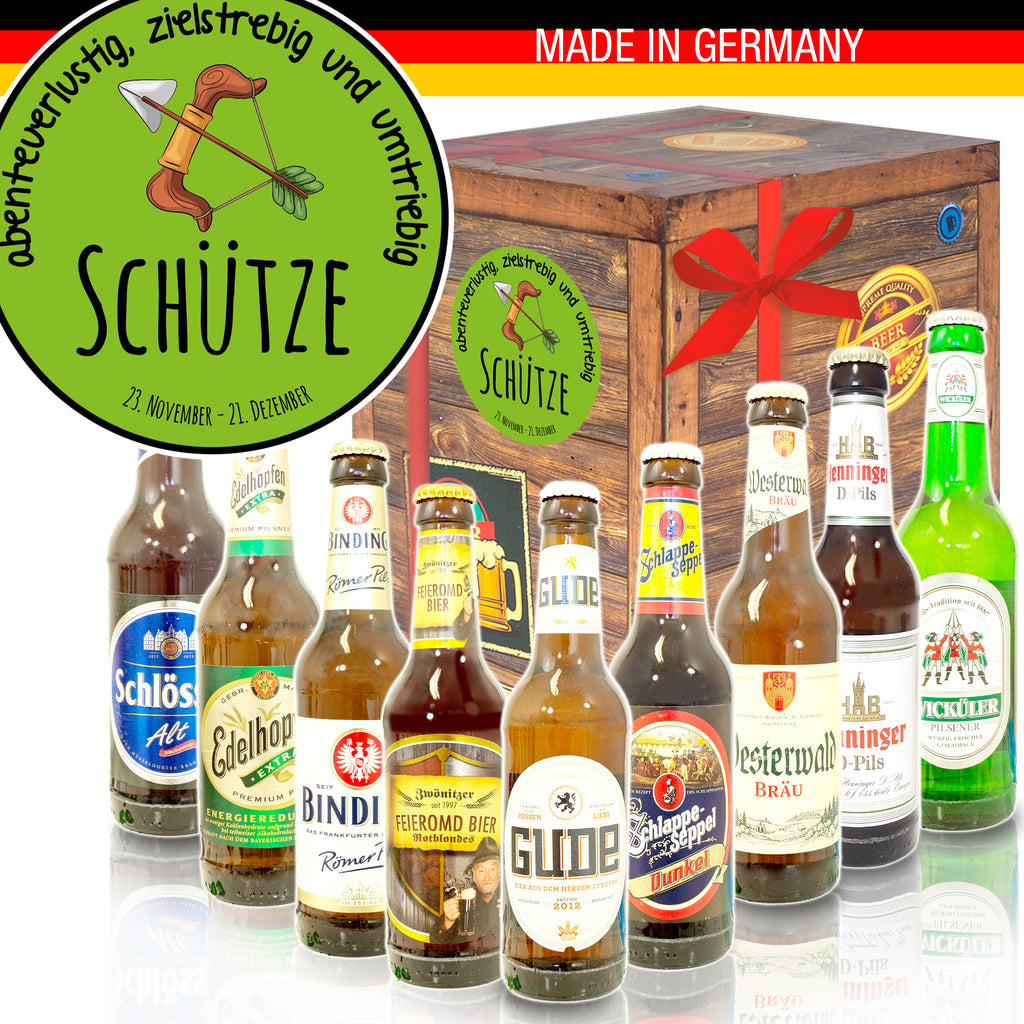 Sternzeichen Schütze | 9 Biersorten Biere Deutschland | Geschenk Box