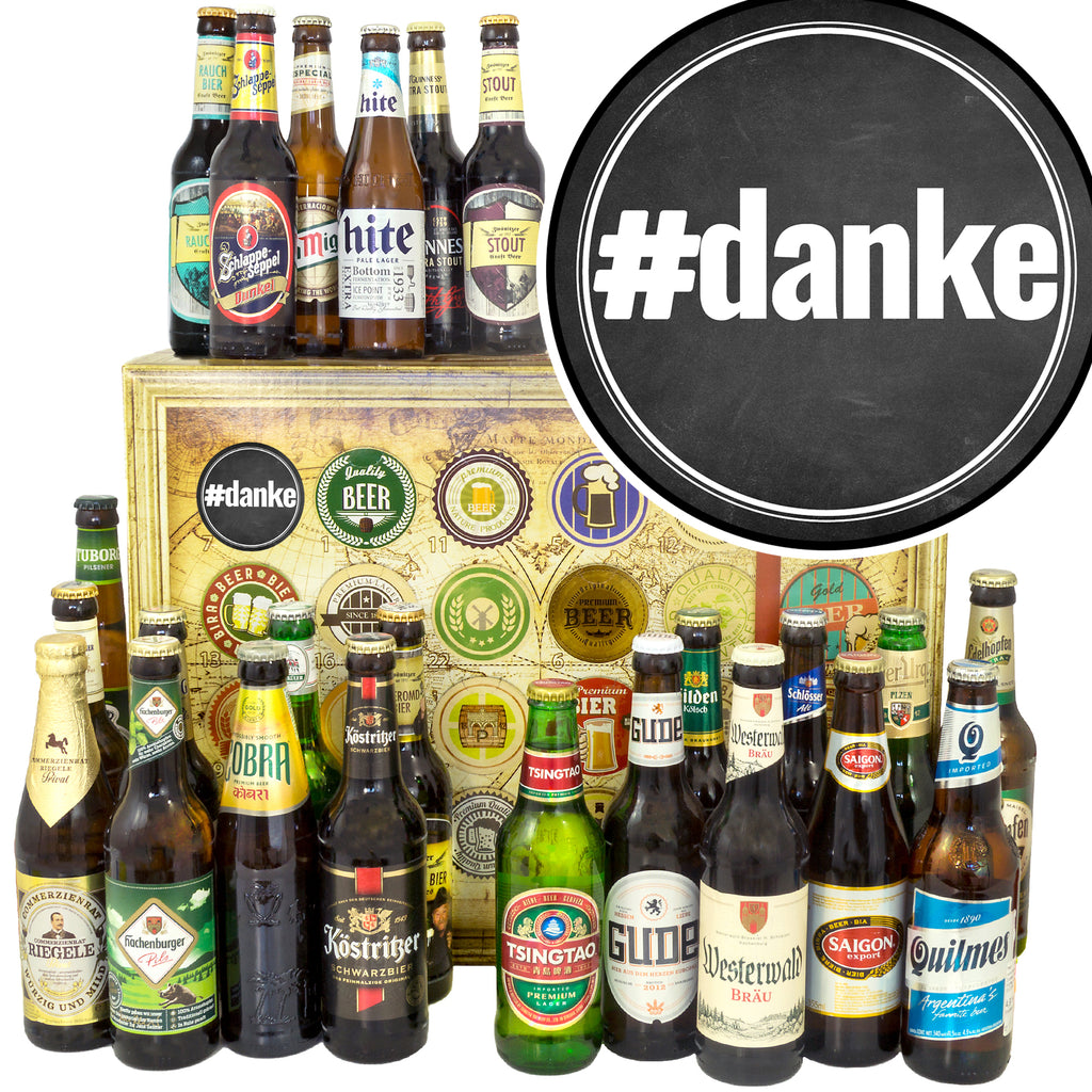 #danke | 24x Bier International und Deutschland | Geschenkkorb