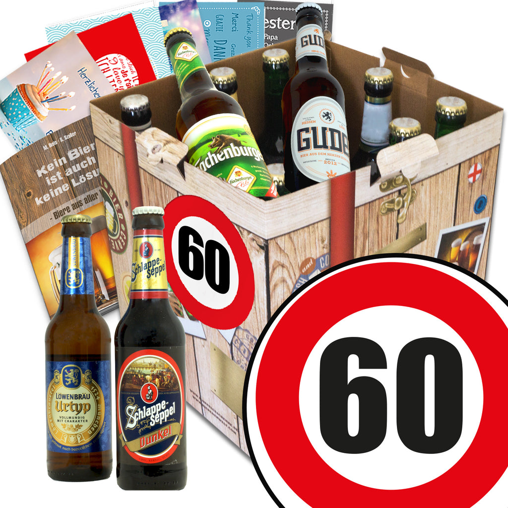 Zahl 60 | 9 Flaschen Deutsche Biere | Präsent