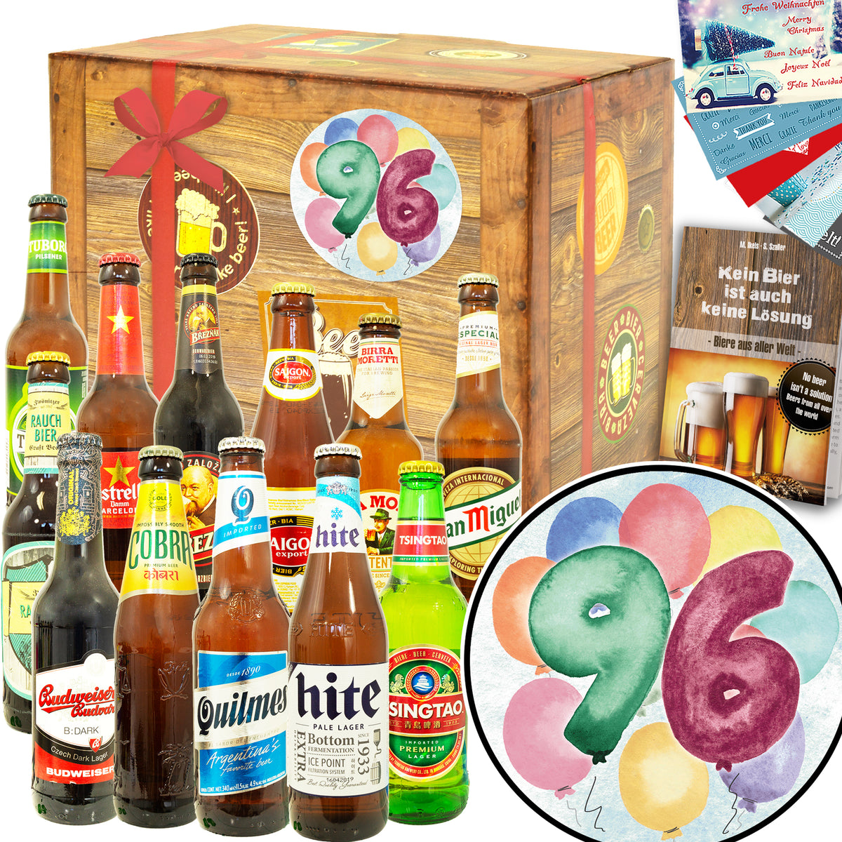 Geburtstag 96 | 12x Bier International | Geschenk Box