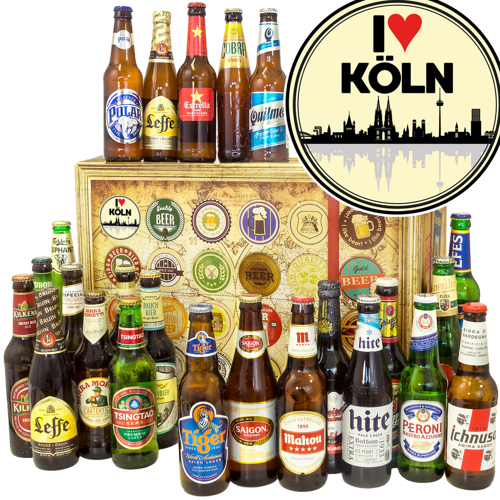 I love Köln | 24 Flaschen Bier aus aller Welt | Präsent