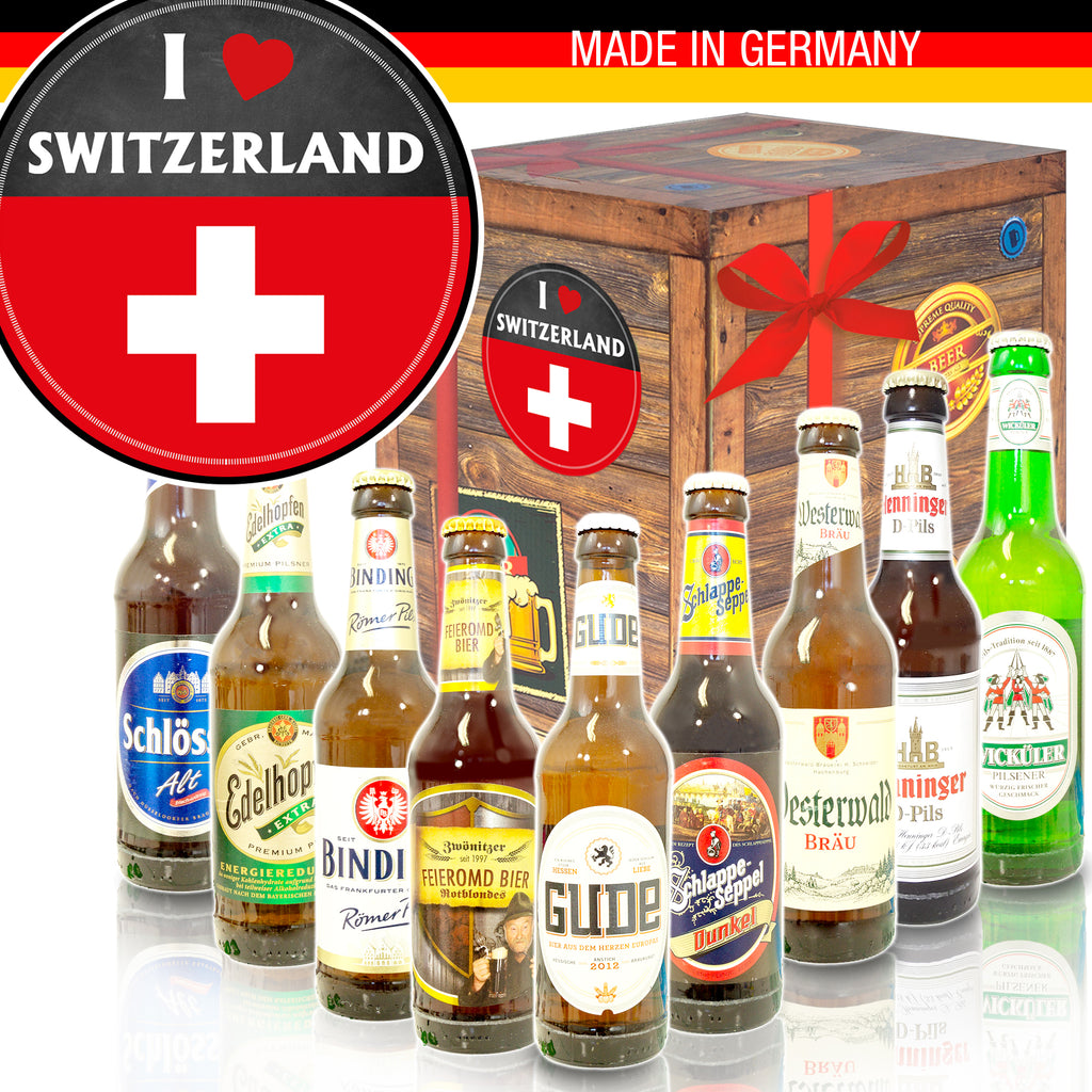 I love Switzerland | 9 Flaschen Deutsche Biere | Bierpaket