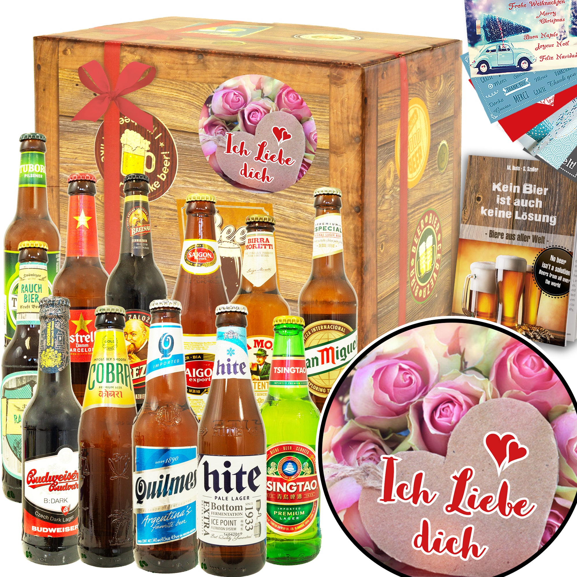 Ich liebe dich | 12 Flaschen Biere der Welt Exoten | Biergeschenk