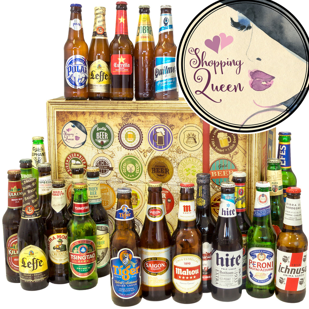 Shopping Queen | 24 Spezialitäten Bier aus aller Welt | Geschenkbox
