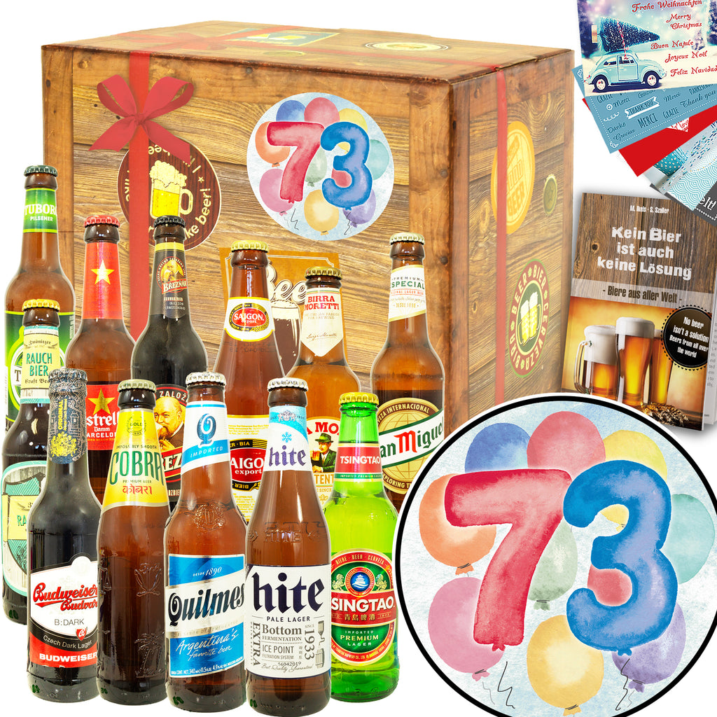 Geburtstag 73 | 12 Biersorten Bier aus aller Welt | Biergeschenk