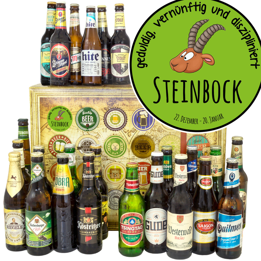 Sternzeichen Steinbock | 24x Bier Deutschland und Welt | Paket