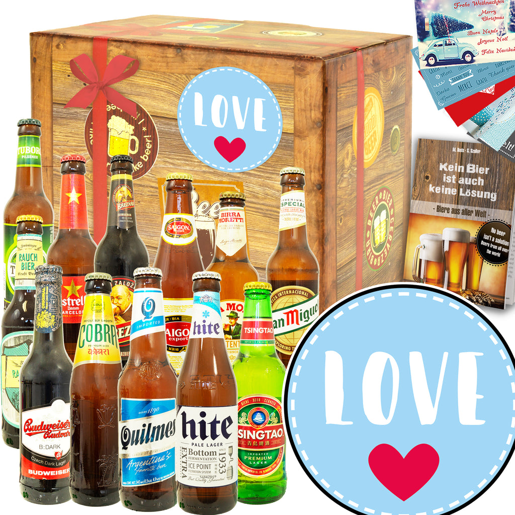 Liebe | 12x Biere der Welt Exoten | Geschenkkorb