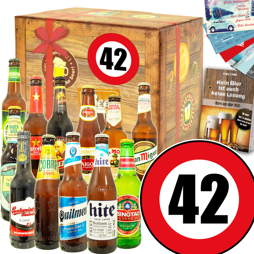 Zahl 42 | 12 Biersorten Bier aus aller Welt | Bier Geschenk