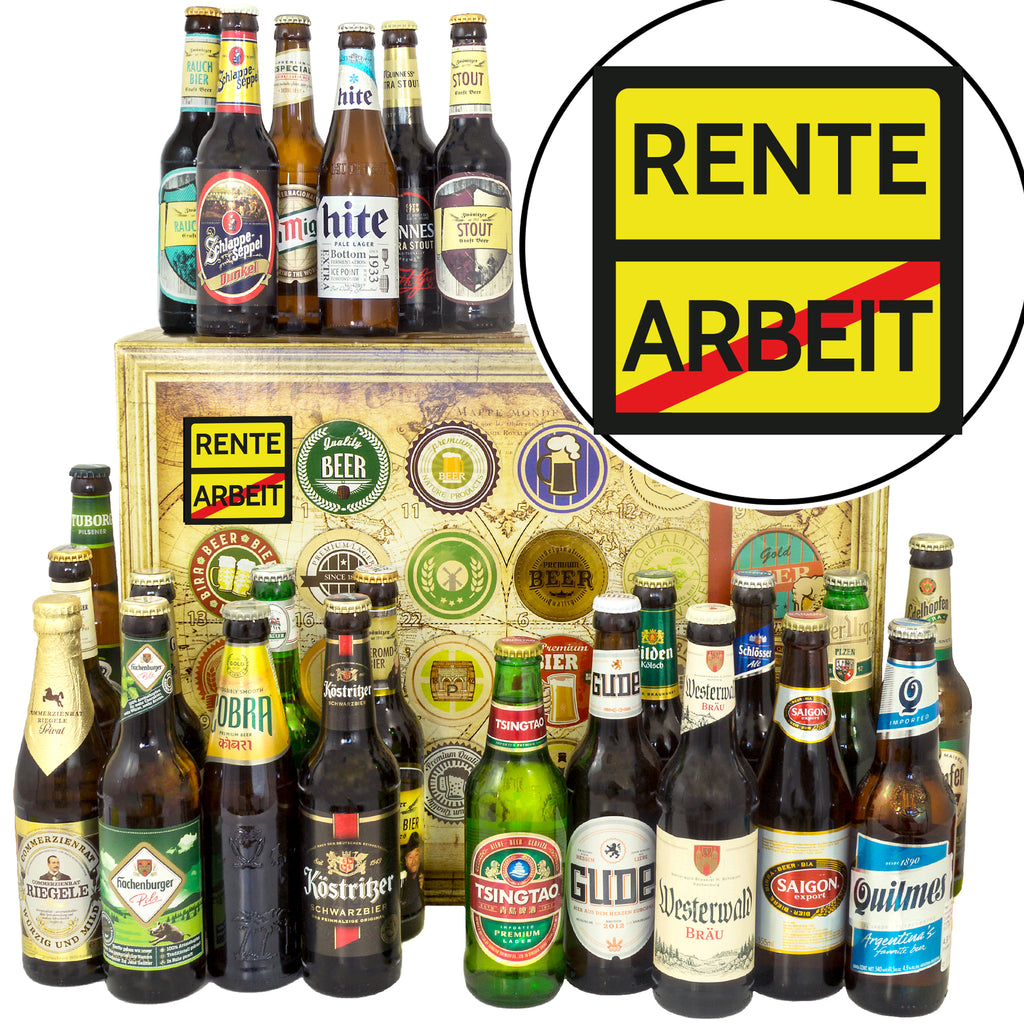 Rente | 24 Biersorten Bier aus Welt und Deutschland | Paket