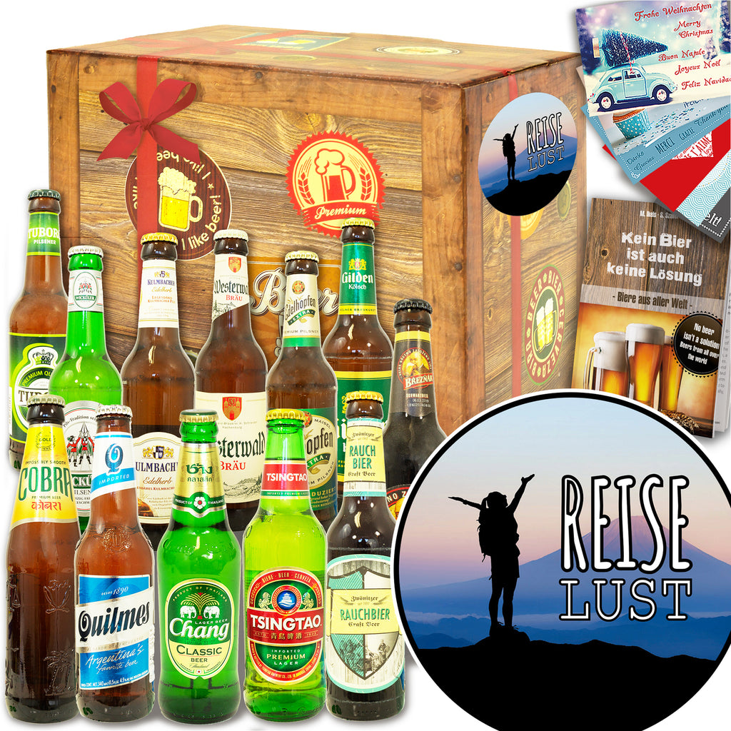 Reiselust | 12 Flaschen Bier International und DE | Bierset