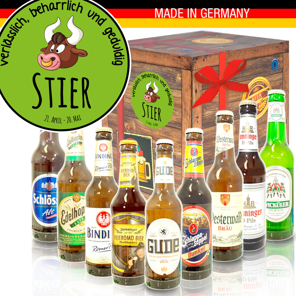 Sternzeichen Stier | 9 Flaschen Bier Deutschlandreise | Geschenkpaket