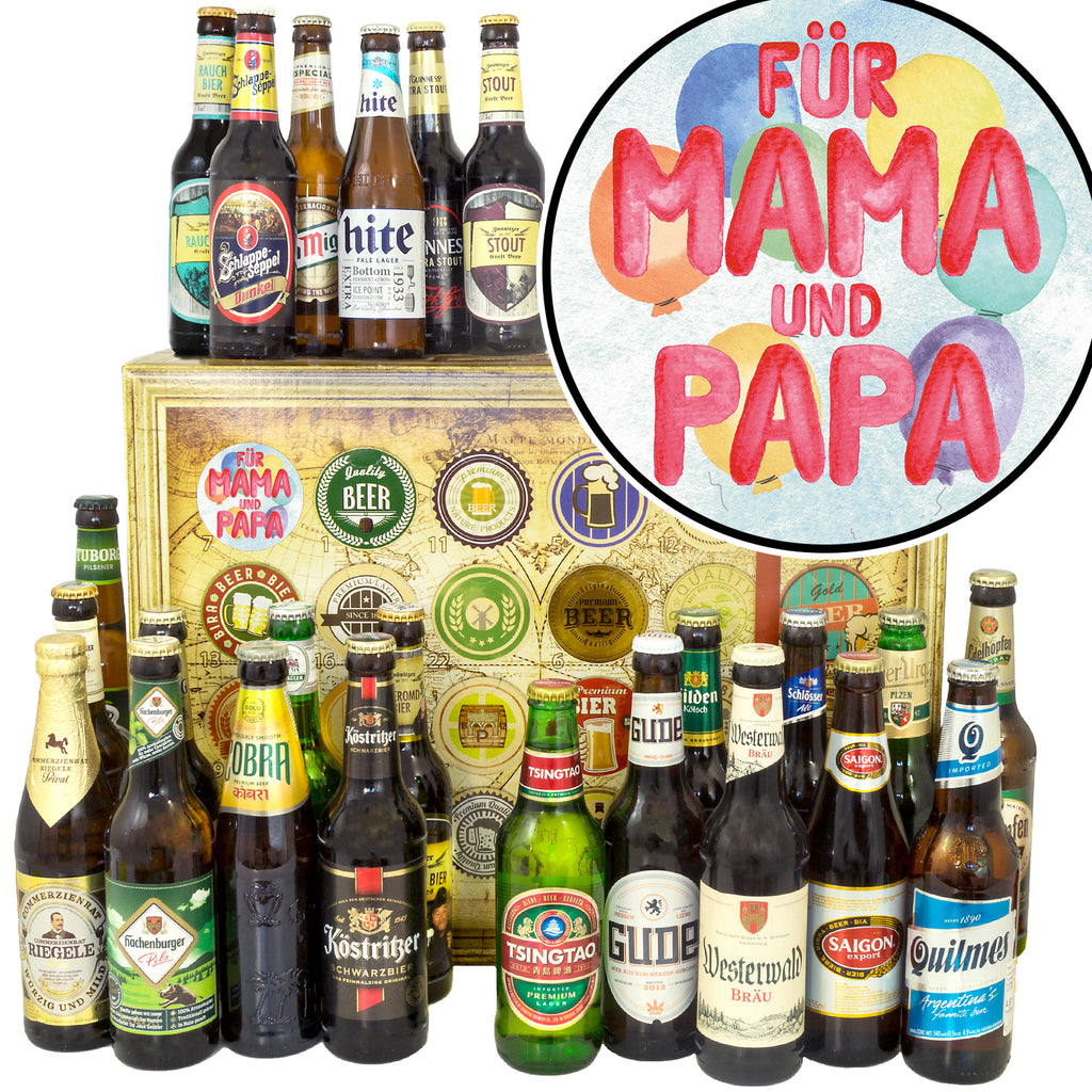 Für Mama&Papa | 24x Biere Welt und Deutschland | Bierbox