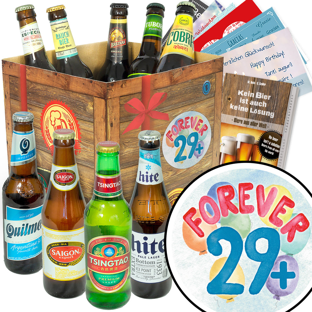 Forever 29 + | 9 Spezialitäten Bier aus aller Welt | Geschenkbox