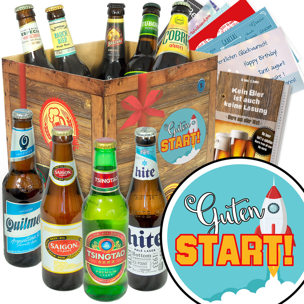 Guten Start | 9 Flaschen Biere der Welt Exoten | Bier Geschenk