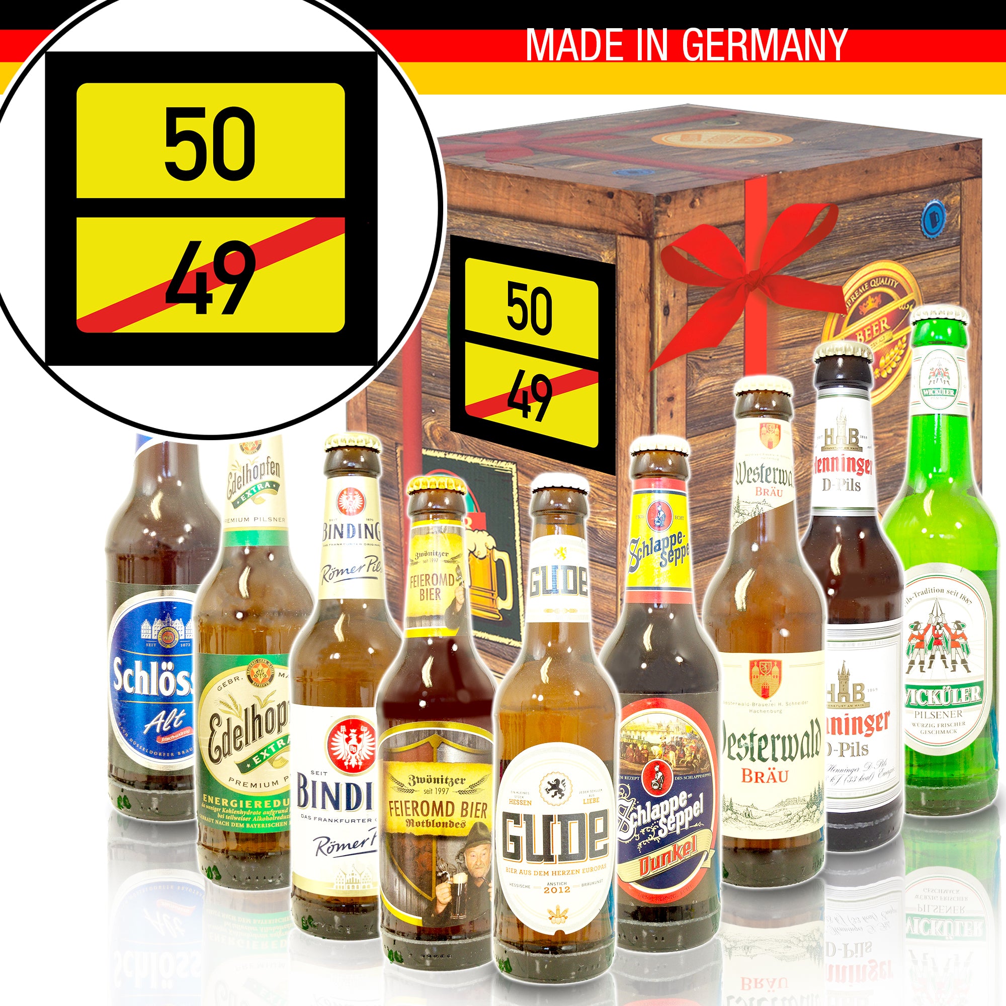 Ortsschild 50 | 9x Bier Deutschlandreise | Bierbox
