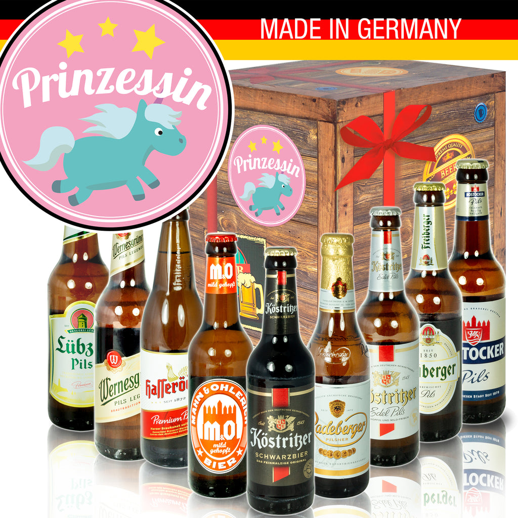 Prinzessin | 9 Flaschen Biere Ostdeutsch | Geschenkkorb