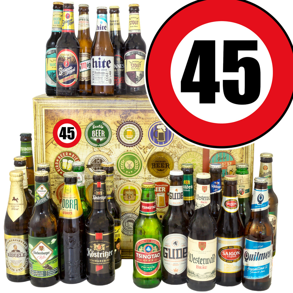 Zahl 45 | 24 Biersorten Bier Deutschland und Welt | Bierpaket