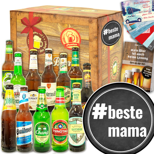 #BesteMama | 12x Bier aus der Welt und Deutschland | Geschenk Set