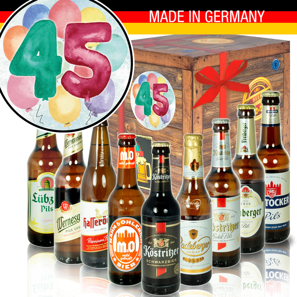 Geburtstag 45 | 9 Biersorten Biere Ostdeutsch | Bier Geschenk