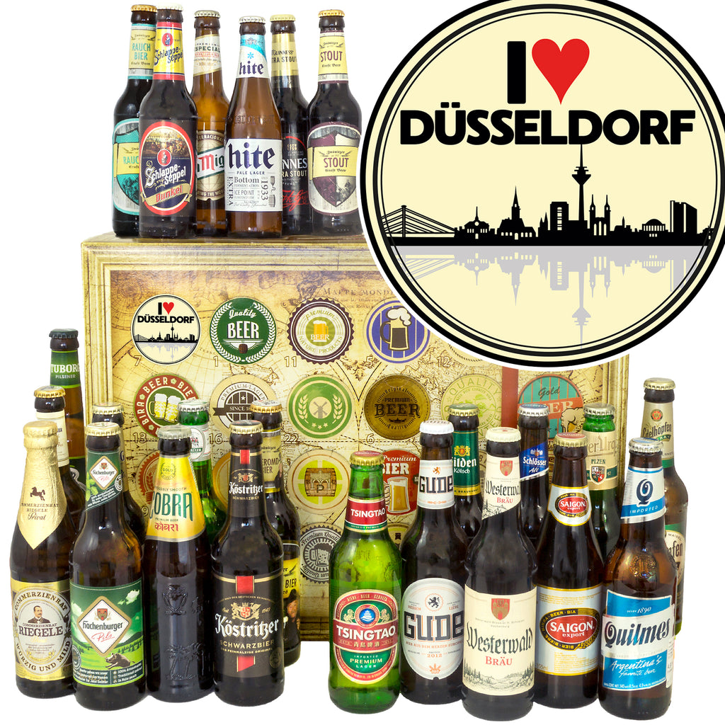 I love Düsseldorf | 24x Bier Deutschland und Welt | Geschenkidee