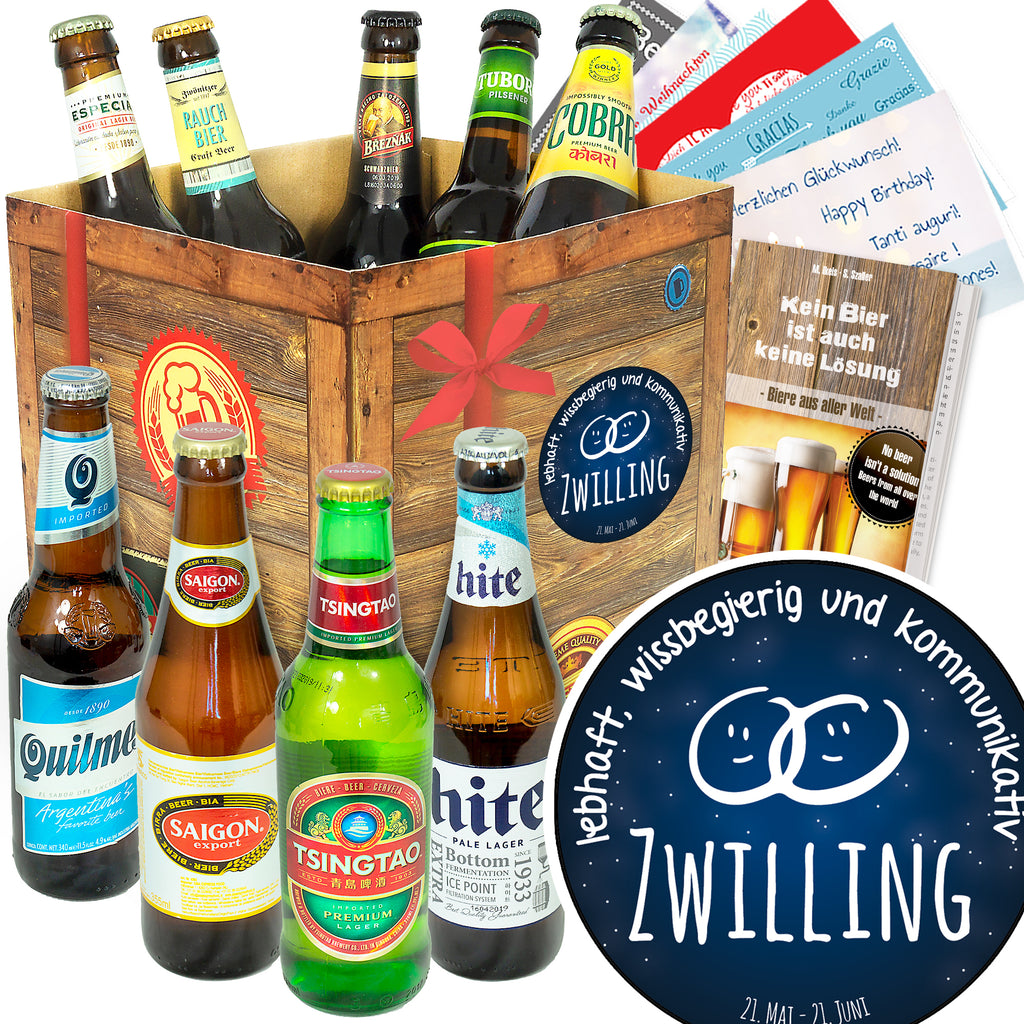 Sternzeichen Zwilling | 9 Flaschen Biere aus aller Welt | Bierverkostung