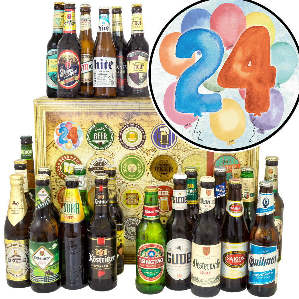 Geburtstag 24 | 24x Bier aus Welt und Deutschland | Bier Geschenk